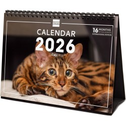 Finocam – Calendrier de bureau 2026 1 Mois par page Janvier – Décembre 2026 + Sept.-Déc. 2025 (4 mois) réduits | Calendrier 2026