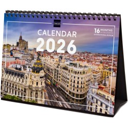 Finocam – Calendrier de bureau 2026 1 Mois par page Janvier – Décembre 2026 + Sept.-Déc. 2025 (4 mois) réduits | Calendrier 2026