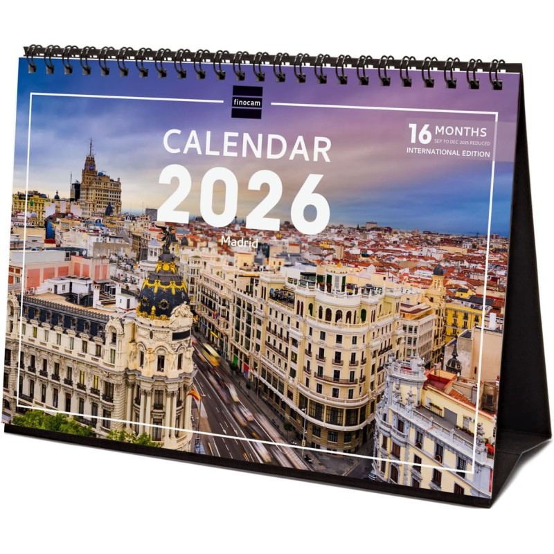 Finocam – Calendrier de bureau 2026 1 Mois par page Janvier – Décembre 2026 + Sept.-Déc. 2025 (4 mois) réduits | Calendrier 2026
