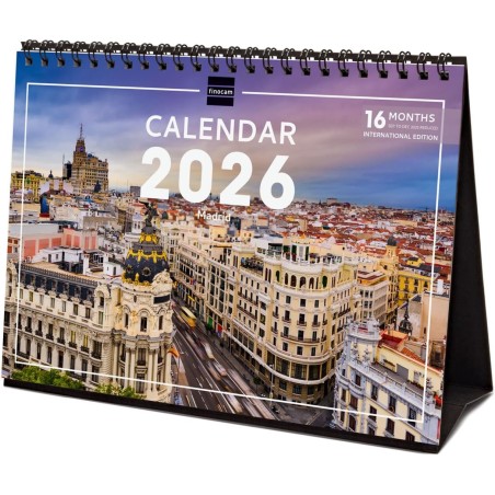 Finocam – Calendrier de bureau 2026 1 Mois par page Janvier – Décembre 2026 + Sept.-Déc. 2025 (4 mois) réduits | Calendrier 2026