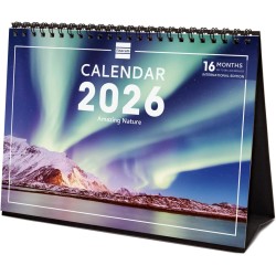 Finocam – Calendrier de bureau 2026 1 Mois par page Janvier – Décembre 2026 + Sept.-Déc. 2025 (4 mois) réduits | Calendrier 2026