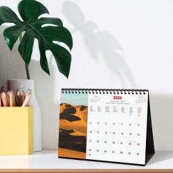 Finocam – Calendrier de bureau 2026 1 Mois par page Janvier – Décembre 2026 + Sept.-Déc. 2025 (4 mois) réduits | Calendrier 2026
