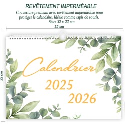 Calendrier Mural 2025 2026 A4, Calendrier Mensuel Nov.25 - Déc.2026, Calendrier Familial Organisateur Planning, Planificateur me