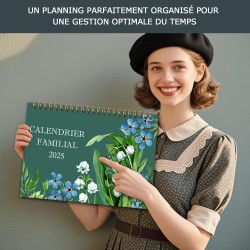 Calendrier Familial Mural/Frigo 2025 2026(18 Mois) 32 x 22cm, Calendrier Magnétique Frigo Jan.2025 - Jui.2026, Organisateur Plan