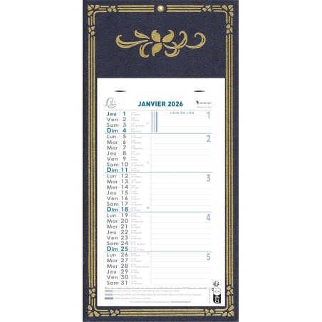 Exacompta - 33211E - Calendrier mensuel avec feuillets détachables 13 x 23 cm - Sur support plaque imprimée Skytos 16 x 33 cm - 