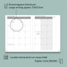 POPRUN Agenda 2025 2026 Semainier Vertical 22 x 16,5cm D'Août 2025 à Déc 2026-17 Mois Planner Scolaire - Couverture Souple en PU