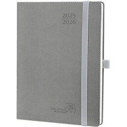 POPRUN Agenda 2025 2026 Semainier Vertical 22 x 16,5cm D'Août 2025 à Déc 2026-17 Mois Planner Scolaire - Couverture Souple en PU
