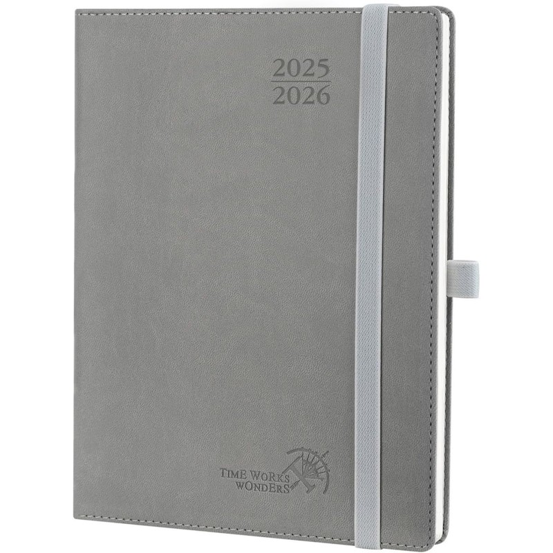 POPRUN Agenda 2025 2026 Semainier Vertical 22 x 16,5cm D'Août 2025 à Déc 2026-17 Mois Planner Scolaire - Couverture Souple en PU