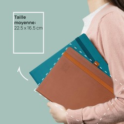 POPRUN Agenda 2025 2026 Semainier Vertical 22 x 16,5cm D'Août 2025 à Déc 2026-17 Mois Planner Scolaire - Couverture Souple en PU