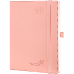 POPRUN Agenda 2025 2026 Semainier Vertical 22 x 16,5cm D'Août 2025 à Déc 2026-17 Mois Planner Scolaire - Couverture Souple en PU
