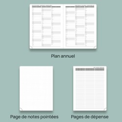 POPRUN Agenda 2025 2026 Semainier Vertical 22 x 16,5cm D'Août 2025 à Déc 2026-17 Mois Planner Scolaire - Couverture Souple en PU