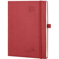 POPRUN Agenda 2025 2026 Semainier Vertical 22 x 16,5cm D'Août 2025 à Déc 2026-17 Mois Planner Scolaire - Couverture Souple en PU