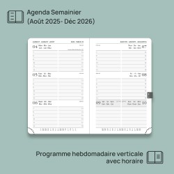 POPRUN Agenda De poche 2025 2026 Semainier 16 x 10,5 cm D'Août 2025 à Déc 2026-17 Mois Petit Planner Scolaire, Couverture Souple