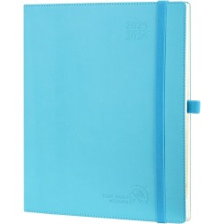 POPRUN Agenda 2025 2026 Semainier Vertical 26,5 x 21,5cm D'Août 2025 à Déc 2026-17 Mois Planner Scolaire, Couverture Souple en P