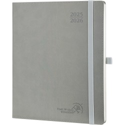 POPRUN Agenda 2025 2026 Semainier Vertical 26,5 x 21,5cm D'Août 2025 à Déc 2026-17 Mois Planner Scolaire, Couverture Souple en P
