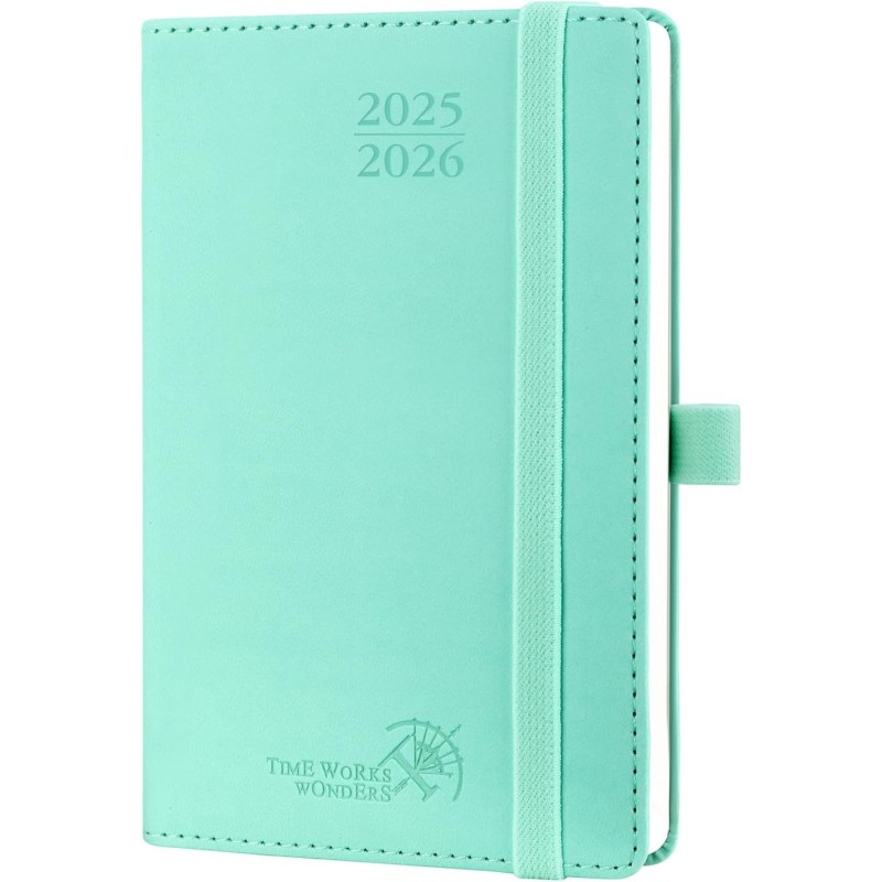 POPRUN Agenda De poche 2025 2026 Semainier Calendrier Agenda Scolaire 16 x 10,5 cm D'Août 2025 à Déc 2026-17 Mois, Couverture So