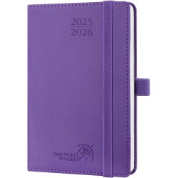 POPRUN Agenda De poche 2025 2026 Semainier 16 x 10,5 cm D'Août 2025 à Déc 2026-17 Mois Petit Planner Scolaire, Couverture Souple