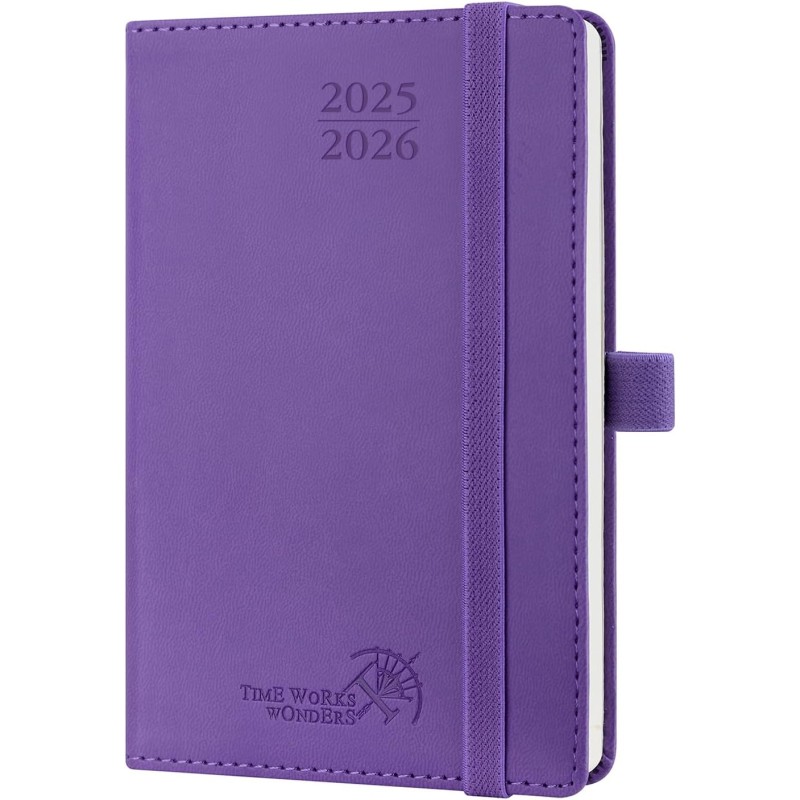 POPRUN Agenda De poche 2025 2026 Semainier 16 x 10,5 cm D'Août 2025 à Déc 2026-17 Mois Petit Planner Scolaire, Couverture Souple