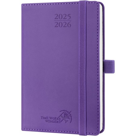 POPRUN Agenda De poche 2025 2026 Semainier 16 x 10,5 cm D'Août 2025 à Déc 2026-17 Mois Petit Planner Scolaire, Couverture Souple