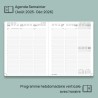 POPRUN Agenda 2025 2026 Semainier Vertical 26,5 x 21,5cm D'Août 2025 à Déc 2026-17 Mois Planner Scolaire, Couverture Souple en P
