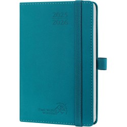 POPRUN Agenda De poche 2025 2026 Semainier 16 x 10,5 cm D'Août 2025 à Déc 2026-17 Mois Petit Planner Scolaire, Couverture Souple