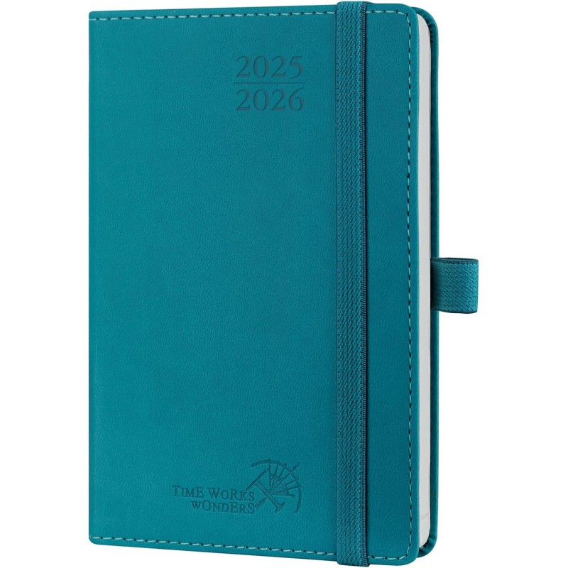 POPRUN Agenda De poche 2025 2026 Semainier 16 x 10,5 cm D'Août 2025 à Déc 2026-17 Mois Petit Planner Scolaire, Couverture Souple
