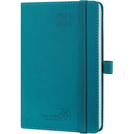 POPRUN Agenda De poche 2025 2026 Semainier 16 x 10,5 cm D'Août 2025 à Déc 2026-17 Mois Petit Planner Scolaire, Couverture Souple