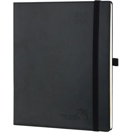 POPRUN Agenda 2025 2026 Semainier Vertical 26,5 x 21,5cm D'Août 2025 à Déc 2026-17 Mois Planner Scolaire, Couverture Souple en P