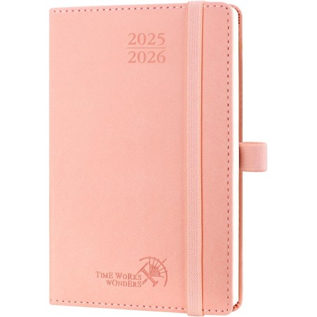 POPRUN Agenda De poche 2025 2026 Semainier 16 x 10,5 cm D'Août 2025 à Déc 2026-17 Mois Petit Planner Scolaire, Couverture Souple