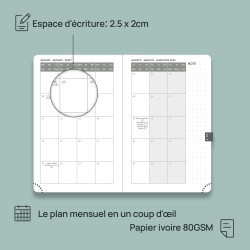 POPRUN Agenda De poche 2025 2026 Semainier 16 x 10,5 cm D'Août 2025 à Déc 2026-17 Mois Petit Planner Scolaire, Couverture Souple