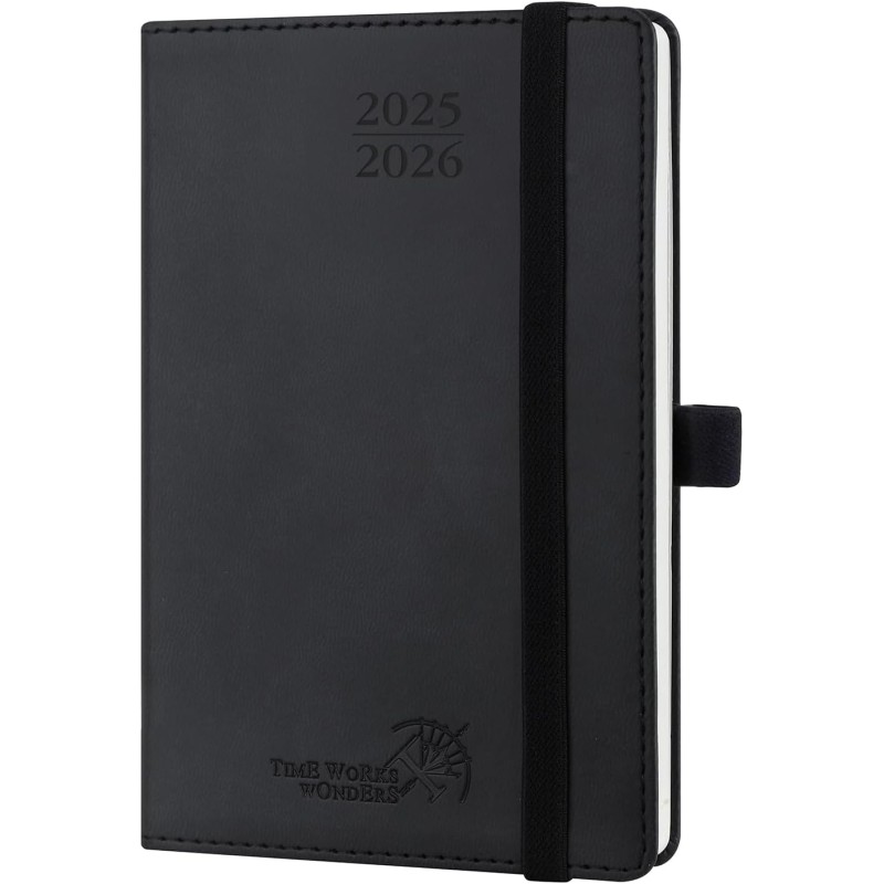 POPRUN Agenda De poche 2025 2026 Semainier 16 x 10,5 cm D'Août 2025 à Déc 2026-17 Mois Petit Planner Scolaire, Couverture Souple