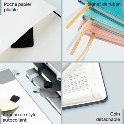 POPRUN Agenda De poche 2025 2026 Semainier 16 x 10,5 cm D'Août 2025 à Déc 2026-17 Mois Petit Planner Scolaire, Couverture Souple