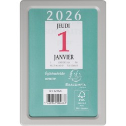 Exacompta - 32102E - Bloc éphéméride neutre sans support - 6,5 x 9,7 cm - 2026