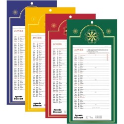 Calendrier mensuel long sur plaque 20x38cm (COLORIS ALEATOIRES) - 2026 (Couleurs Aléatoires, 20x38cm)