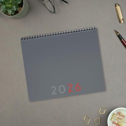 Finocam – Planificateur Agenda + Notes 1 Mois par page + Notes 2026 Janvier 2026 – Décembre 2026 (12 mois) Gris International