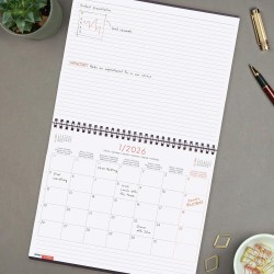 Finocam – Planificateur Agenda + Notes 1 Mois par page + Notes 2026 Janvier 2026 – Décembre 2026 (12 mois) Gris International