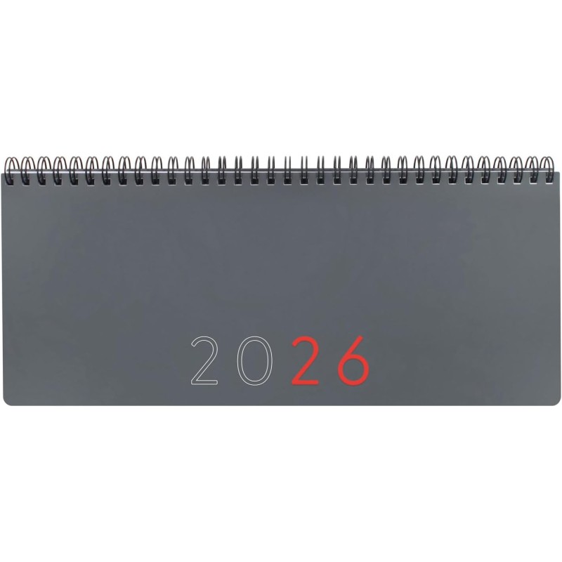 Finocam – Planificateur Agenda + Notes Semaine sur 2 pages + notes 2026 Janvier 2026 – Décembre 2026 (12 mois) Gris Internationa