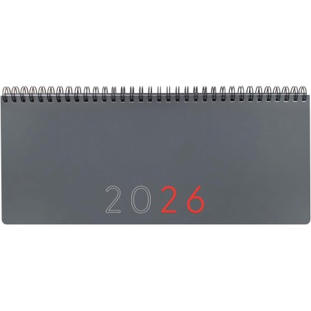 Finocam – Planificateur Agenda + Notes Semaine sur 2 pages + notes 2026 Janvier 2026 – Décembre 2026 (12 mois) Gris Internationa