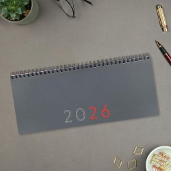 Finocam – Planificateur Agenda + Notes Semaine sur 2 pages + notes 2026 Janvier 2026 – Décembre 2026 (12 mois) Gris Internationa
