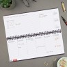 Finocam – Planificateur Agenda + Notes Semaine sur 2 pages + notes 2026 Janvier 2026 – Décembre 2026 (12 mois) Gris Internationa
