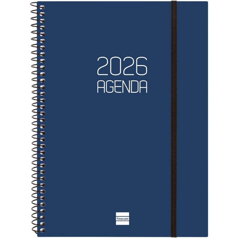 Finocam – Agenda Spirale 2026 Semaine sur 2 pages Présentation horizontale | Janvier – Décembre | Agenda annuel 2026 avec élasti