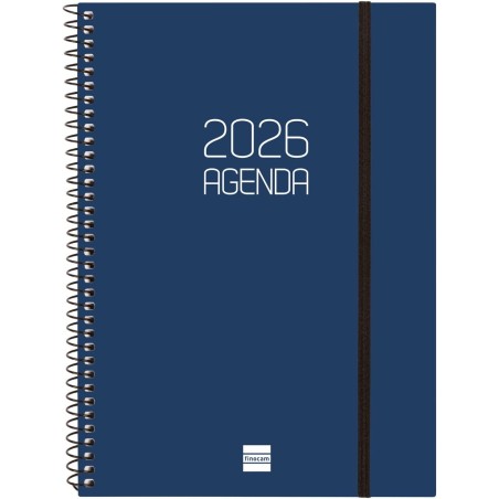 Finocam – Agenda Spirale 2026 Semaine sur 2 pages Présentation horizontale | Janvier – Décembre | Agenda annuel 2026 avec élasti