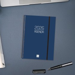 Finocam – Agenda Spirale 2026 Semaine sur 2 pages Présentation horizontale | Janvier – Décembre | Agenda annuel 2026 avec élasti