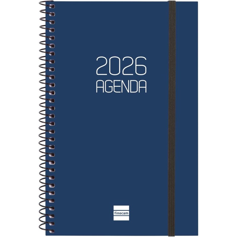 Finocam – Agenda Spirale 2026 Semaine sur 2 pages Présentation horizontale | Janvier – Décembre | Agenda annuel 2026 avec élasti