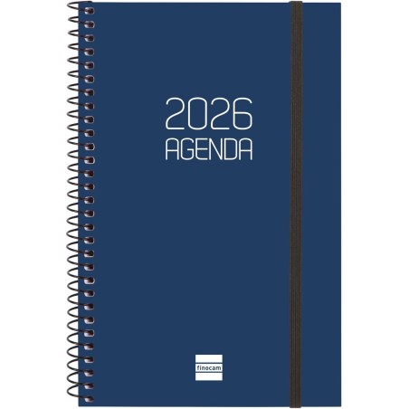 Finocam – Agenda Spirale 2026 Semaine sur 2 pages Présentation horizontale | Janvier – Décembre | Agenda annuel 2026 avec élasti