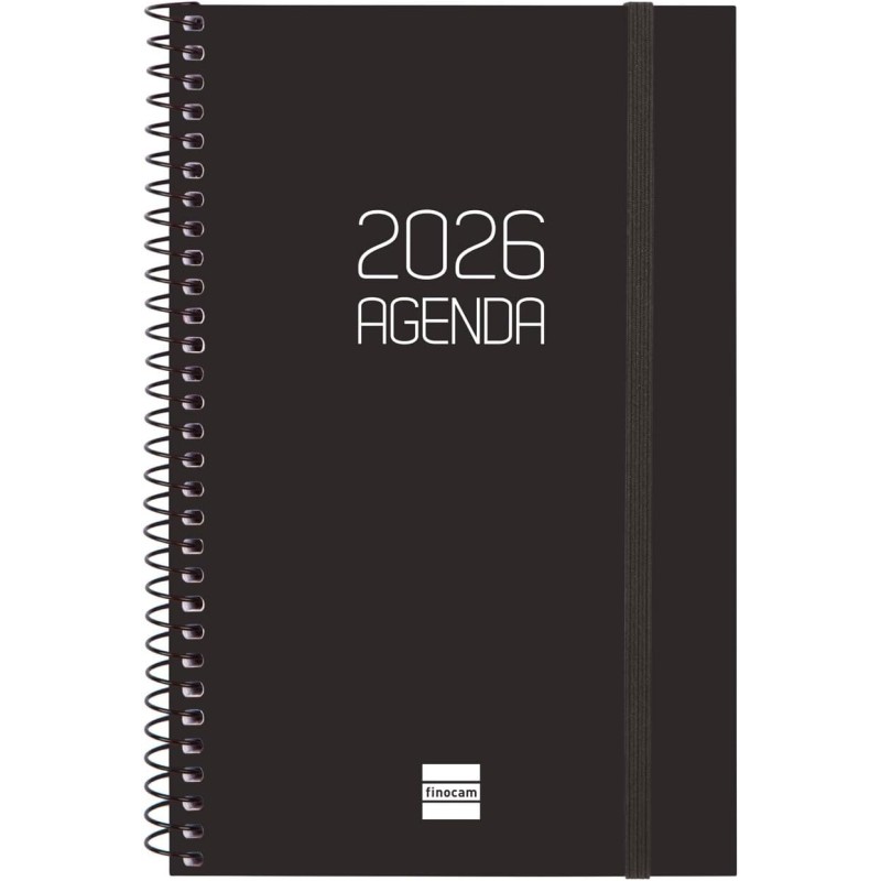 Finocam – Agenda Spirale 2026 Semaine sur 2 pages Présentation horizontale | Janvier – Décembre | Agenda annuel 2026 avec élasti