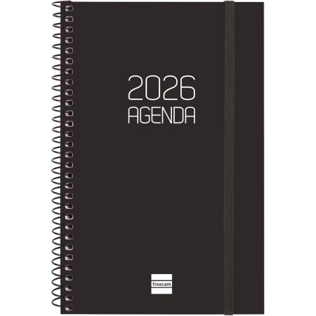 Finocam – Agenda Spirale 2026 Semaine sur 2 pages Présentation horizontale | Janvier – Décembre | Agenda annuel 2026 avec élasti