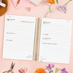 Finocam – Agenda Spirale 2026 1 Jour par page | Janvier – Décembre (12 mois) | Agenda annuel 2026 avec élastique | Couverture po