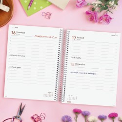 Finocam – Agenda Spirale 2026 1 Jour par page | Janvier – Décembre (12 mois) | Agenda annuel 2026 avec élastique | Couverture po