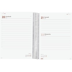 Finocam – Agenda Spirale 2026 1 Jour par page | Janvier – Décembre (12 mois) | Agenda annuel 2026 avec élastique | Couverture po